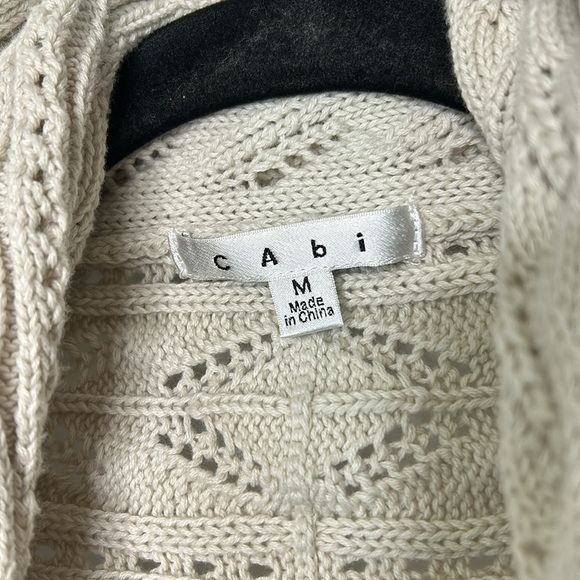 CAbi Pointelle Knit Shawl Front Cardigan Size M - Picture 2 of 8